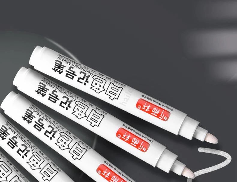 Haile For Metal White Oily Markers Waterproof Permanent Plastic Gel Pen Writing Drawing DIY Graffiti Stationery Notebook
