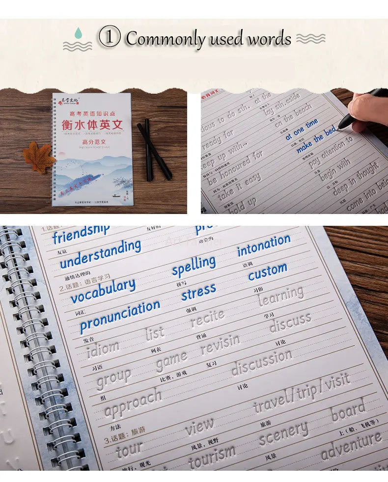 Students Practice Copybooks Learn English Composition Writing Handwriting Practice Book Hengshui Calligraphy Book 3D Reusable