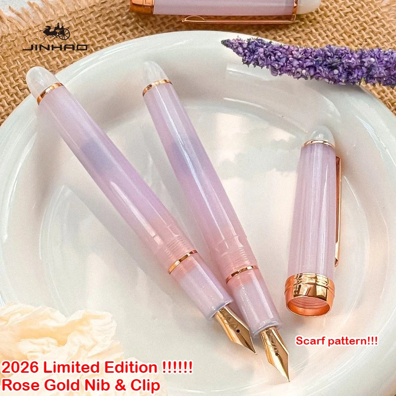 2026 Limited Edition Sakura Pink! JINHAO 82 Plus Fountain Pen Rose Clip Rose Scarf Pattern Nib School Office Supplies Stationery