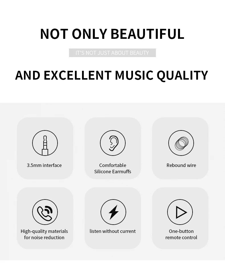 Universal In-ear Wired Earphone High Quality Headset 3.5mm Earbuds In-ear For Smartphone Computer Headphone Built-in Microphone