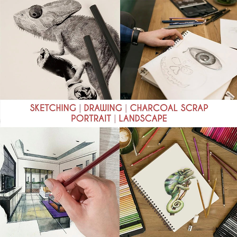 1PC 100-Sheets Sketch Book, Top Spiral Bound Sketch Pad,  (68lb/100gsm), Acid Free Art Sketchbook Artistic Draw