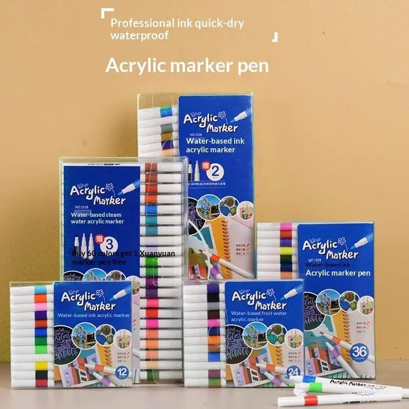 Acrylic Paint Markers 24 Colors Waterproof Smudge Resistant for Pottery Painting Handmade DIY Art Project
