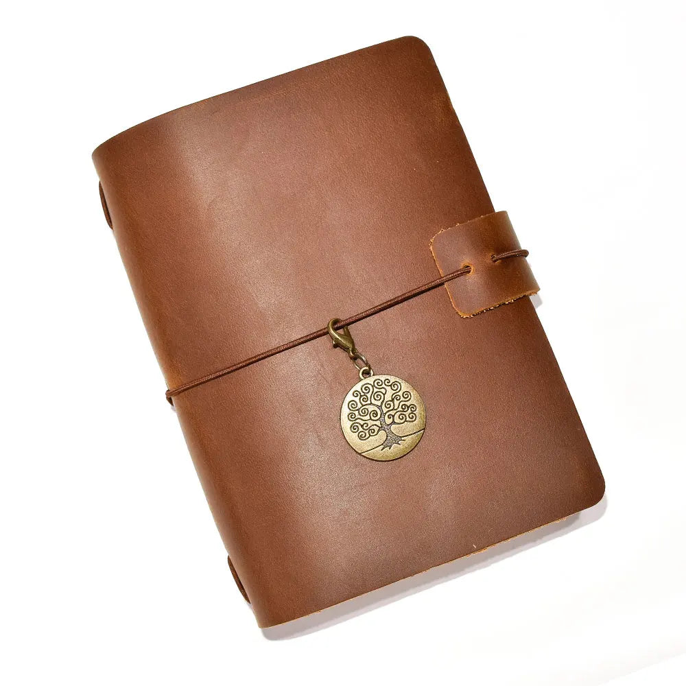 Travel Notebook Retro Leather Journal DIY Handmade Vintage Planner Note Book Portable Sketchbook Teacher School Gift 192 Pages