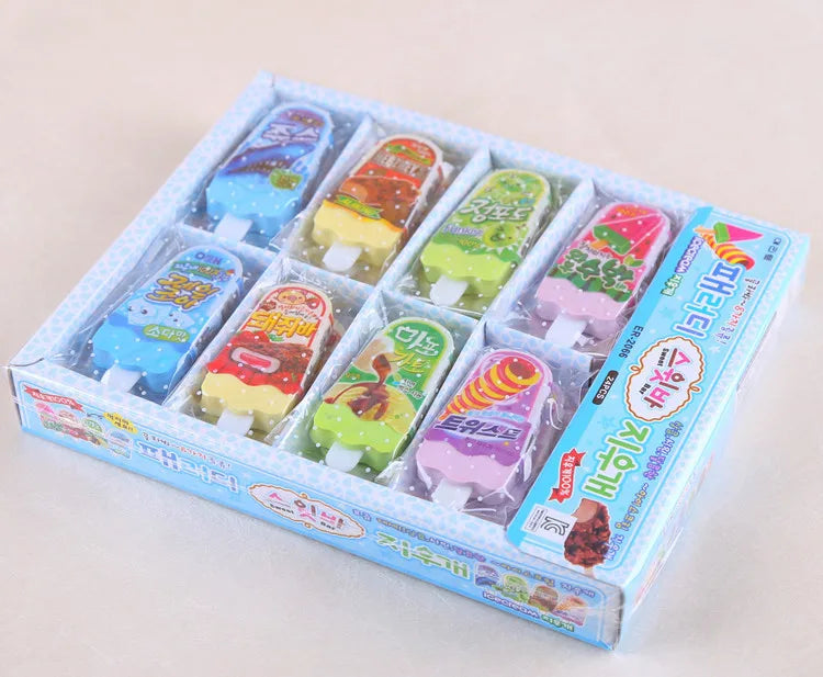 Wholesale Ice Cream Shaped Erasers, Educational Stationery for Elementary School Children, Pack of 4