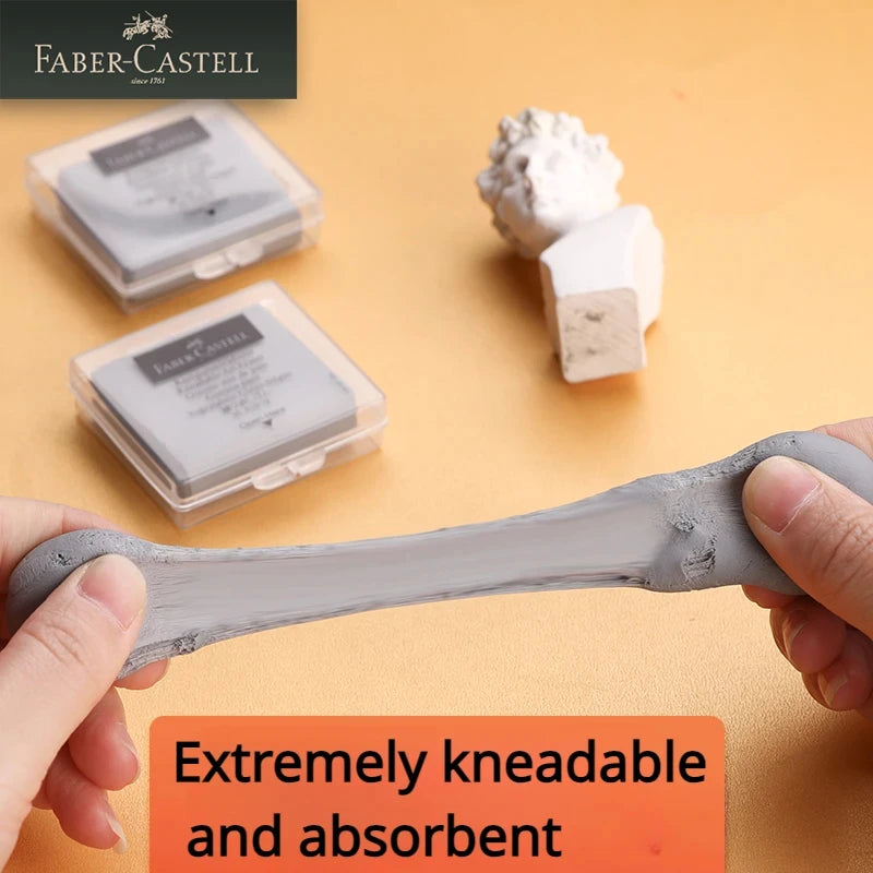 Faber-Castell Drawing Art Kneaded Erasers for Correcting,Lightening Charcoal Pencil and Pastel Artists Works, Gray in Box 1Pc
