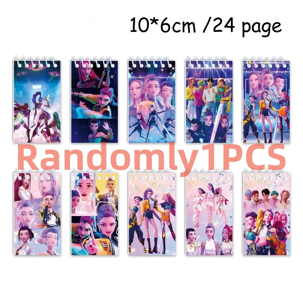 Cute Anime cartoon Notebook  Binder Anime Pattern Stationery Supplies Back To School Gifts 10*6cm
