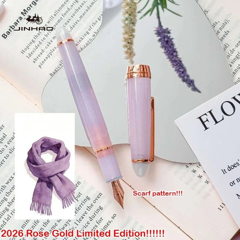 2026 Limited Edition Sakura Pink! JINHAO 82 Plus Fountain Pen Rose Clip Rose Scarf Pattern Nib School Office Supplies Stationery
