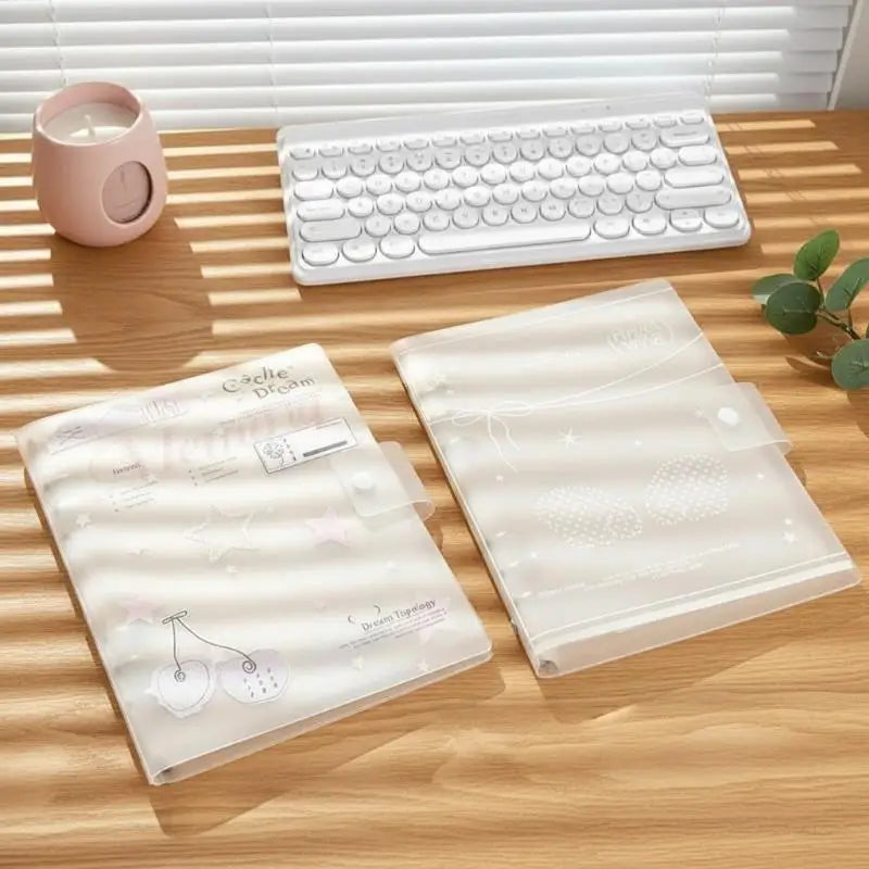 Ins Style Ring Binder Notebook, Scrub PP Cover Loose‑Leaf Journal Planner with Removable Inner Core School Organization Notepad