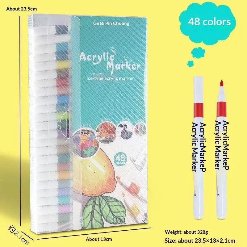 Acrylic Paint Markers 24 Colors Waterproof Smudge Resistant for Pottery Painting Handmade DIY Art Project
