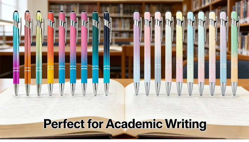 10-200Pcs Gradient Metal Ballpoint Pens Custom Logo Touch Screen Pen Office School Advertising Pen Name Text Laser Engraving