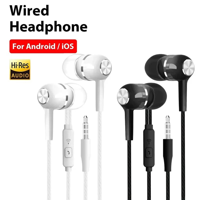 3.5mm In-Ear Headset For Music Game Sports Calls HiFi Bass Stereo Sound Gaming Sport Daily Headset Daily Commute Audio Supplies