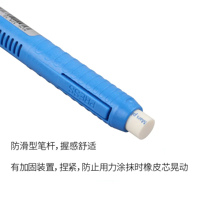STAEDTLER Mars Plastic Eraser Pen with Refillable Holder,Smudge-Free & Tear-Free Precision, Retractable Design with Clip, Blue