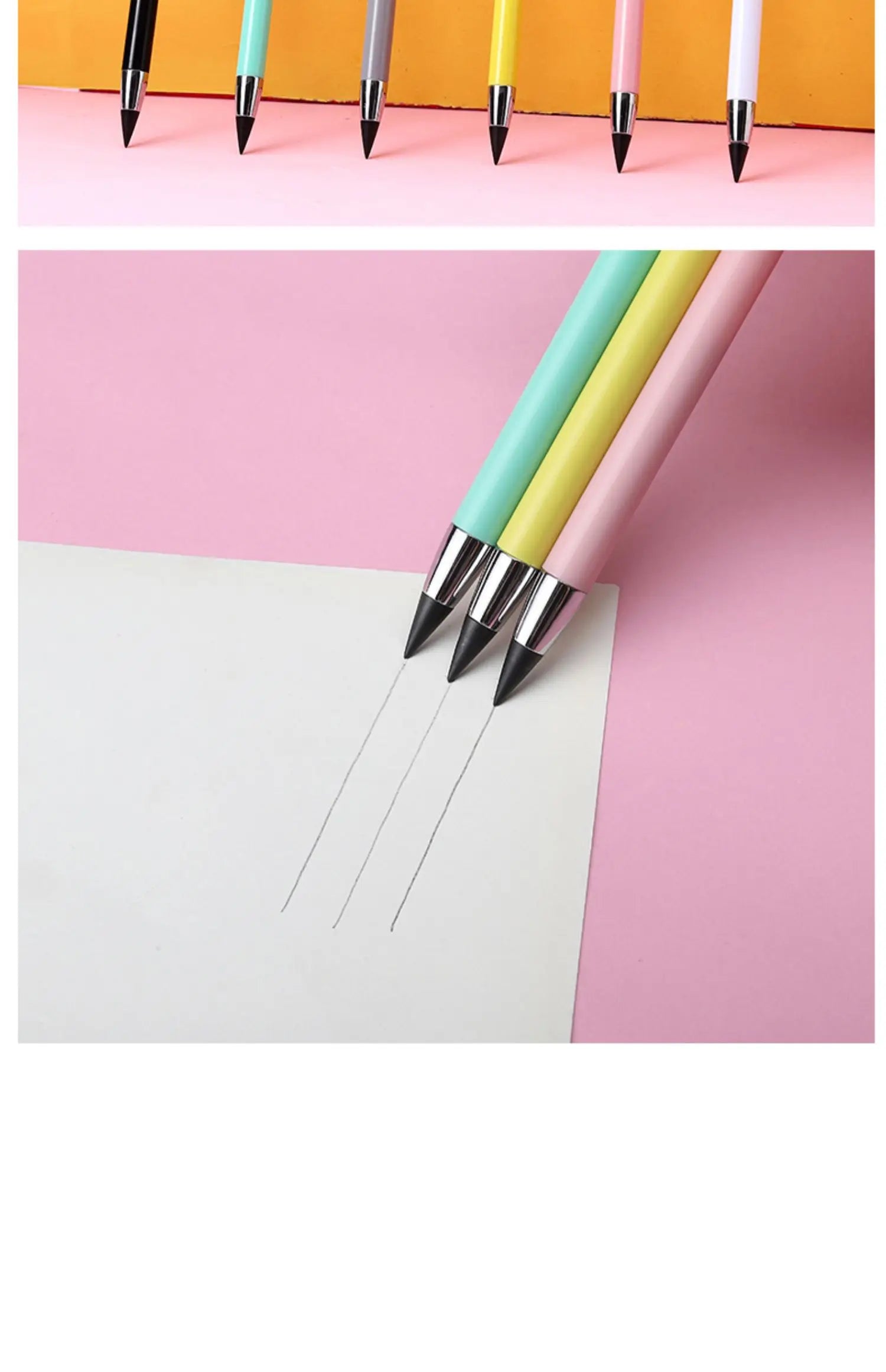 Infinity Pencil Set Erasable Unlimited Pencils Eternal Writing HB No Sharpening Kawaii Stationery Cute Office School Supplies
