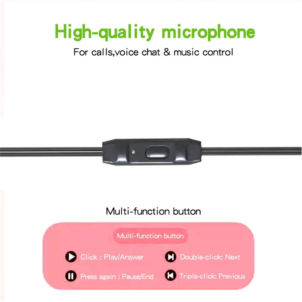 696 Portable Wired In Ear Headphones HD Calling Earphones Clear Sound Quality Music Playing TYPE-C Universal Headset