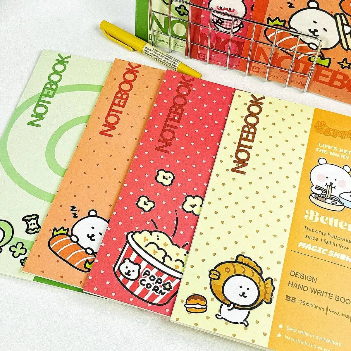 Joke Bear Notebook Cute Cartoon Diary Book for Students Durable with High Design Quality B5 Size Horizontal Line Notepad