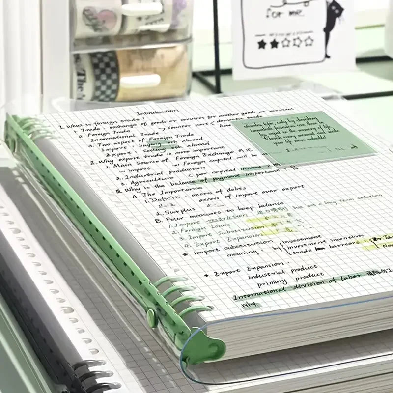 240 Pages Diary A5 Transparent Soft Cover Loose Leaf Checkered Book School Notebooks Notebook Notepad Writing Pads Office
