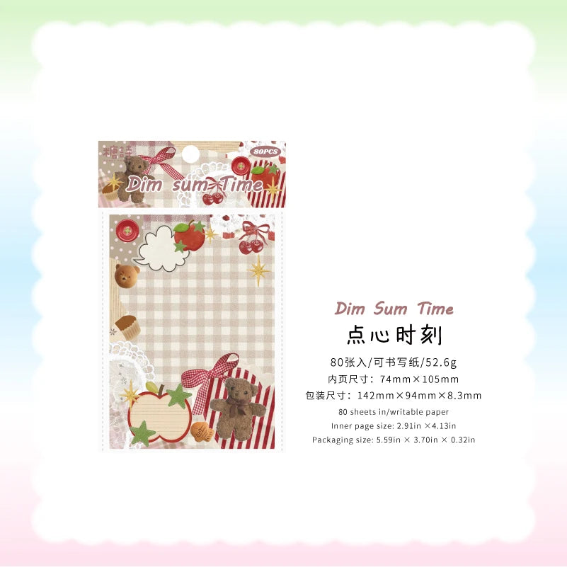 80pcs Kawaii Japanese Student Notebook Stationery School Office Supplies Planner Creative Handbook Decorative Paper