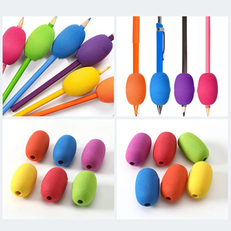 3/6pcs Soft Foam Grips For Pens And Pencils, Writing Practice Pencil Holder Cushion Grip For Handwriting Drawing Ergonomic