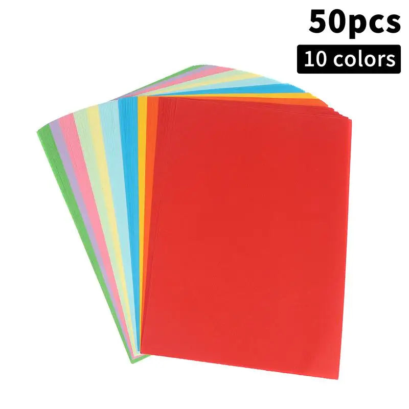 50/100pcs Color A4 Paper 10 Color Copy Paper Printing Paper Color Hand Folding Paper For Kids DIY Art School Home Projects