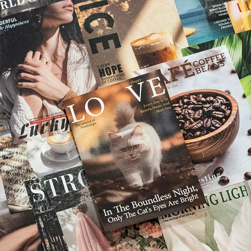 Journal GO 30sheets Magazine Collection Material Book for Scrapbooking Collage Junk Journal Magazine Gallery Material Paper