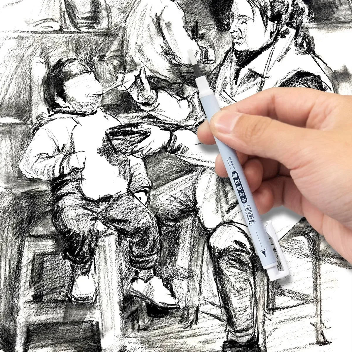 Eraser Pen Automatic Pencil Rubber Refillable Pen High Precision Sketching Drawing Correction Painting Erasers Art Supplies