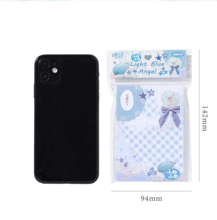 80pcs Kawaii Japanese Student Notebook Stationery School Office Supplies Planner Creative Handbook Decorative Paper
