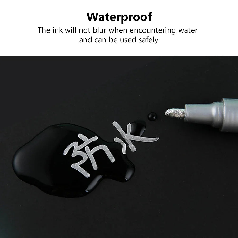 GN 6/12 Pcs Paint Pen Metal Paint Pen Waterproof Colorful Oil-based Markers Industrial Marking Painting Graffiti Paint Oil Pen