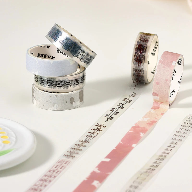 Journal GO 1.2x200cm Time Can Be Traced Tape Weekly Date Plan Tape Timeline Masking Tapes Planning Tape Scrapbooking Sticker