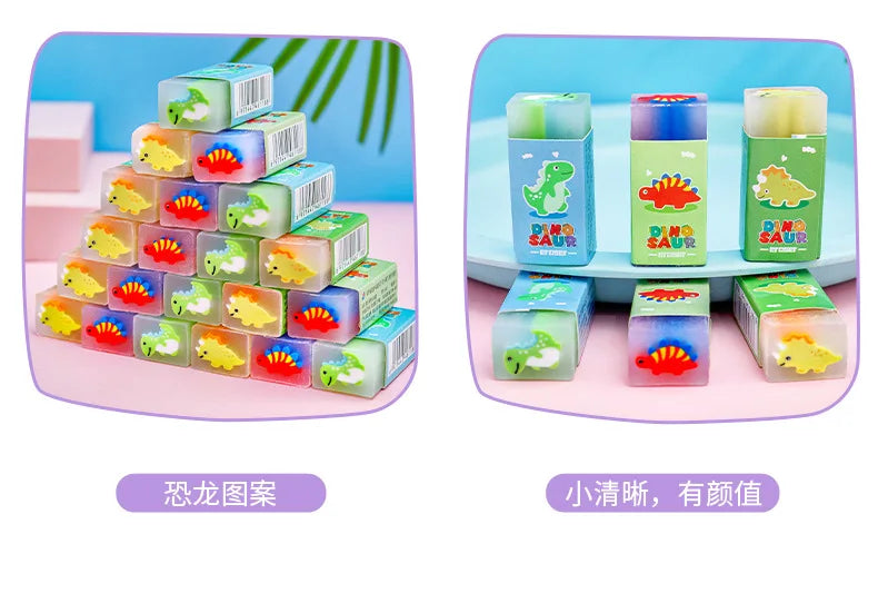 Dinosaur Erasers for Kids Clean Bulk Classroom Prizes Student Awards Teacher Party Supplies 3/6/12/18 Pcs