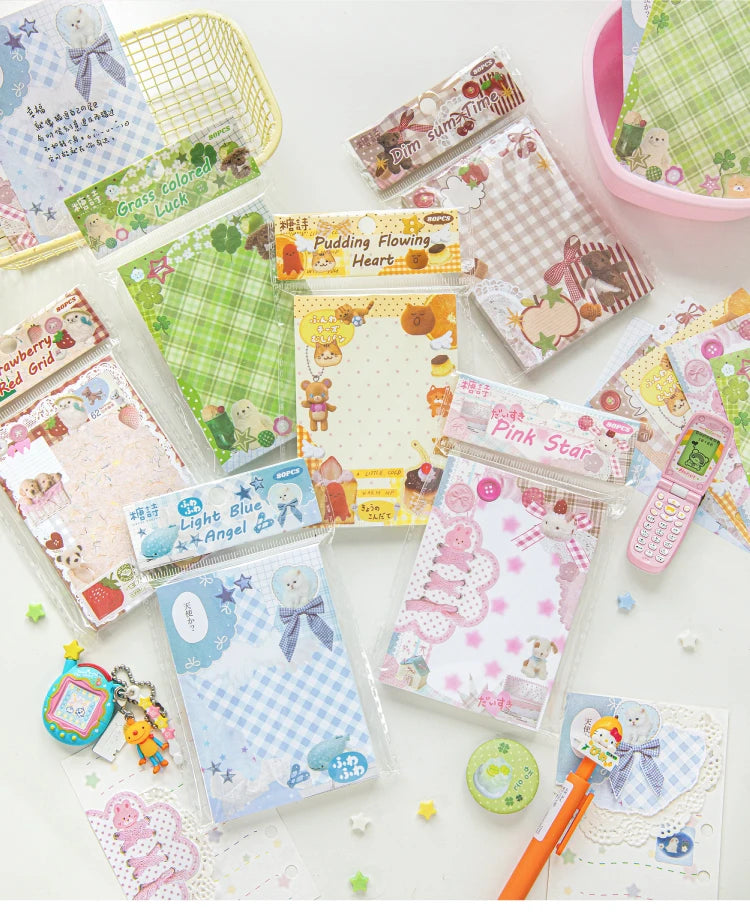 80pcs Kawaii Japanese Student Notebook Stationery School Office Supplies Planner Creative Handbook Decorative Paper