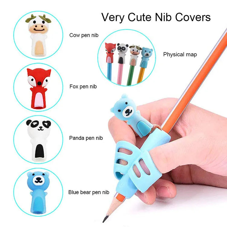 Pencil Handle Rod Grips pen Holder Grip for Kids Cute Hand writing Aid Trainer Posture Correction Pen Finger Holder