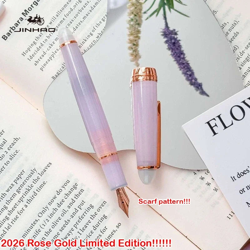 2026 Limited Edition Sakura Pink! JINHAO 82 Plus Fountain Pen Rose Clip Rose Scarf Pattern Nib School Office Supplies Stationery