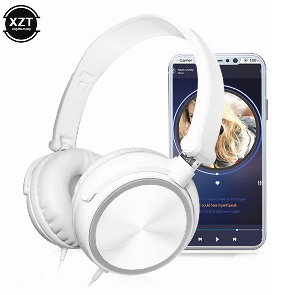HD Sound Wired Headphones Over Ear Headsets Bass HiFi Sound Music Stereo Earphone Flexible Adjustable Headset For PC MP3 Phone
