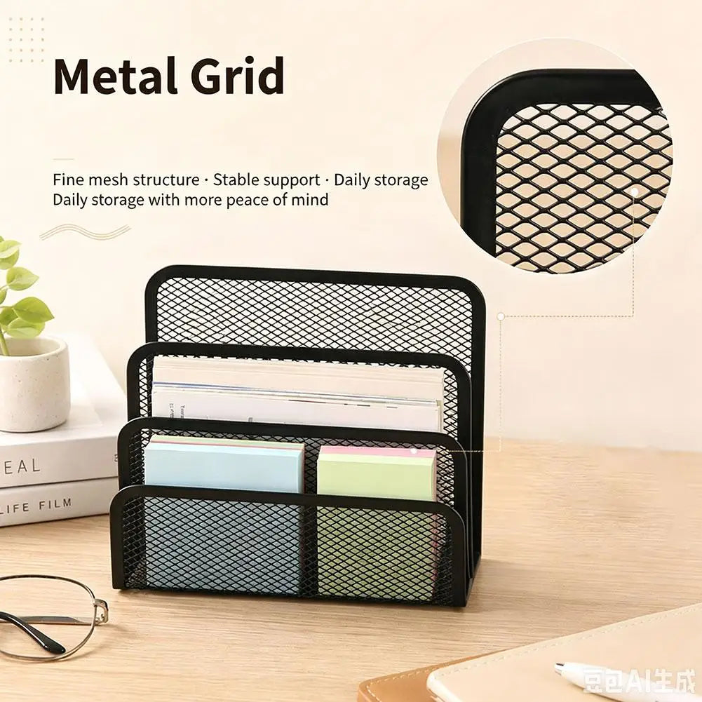 Desk Organizer Small File Holders Letter Organizer Metal Mesh Document/Filing/Folders/Paper Organizer for Desktop