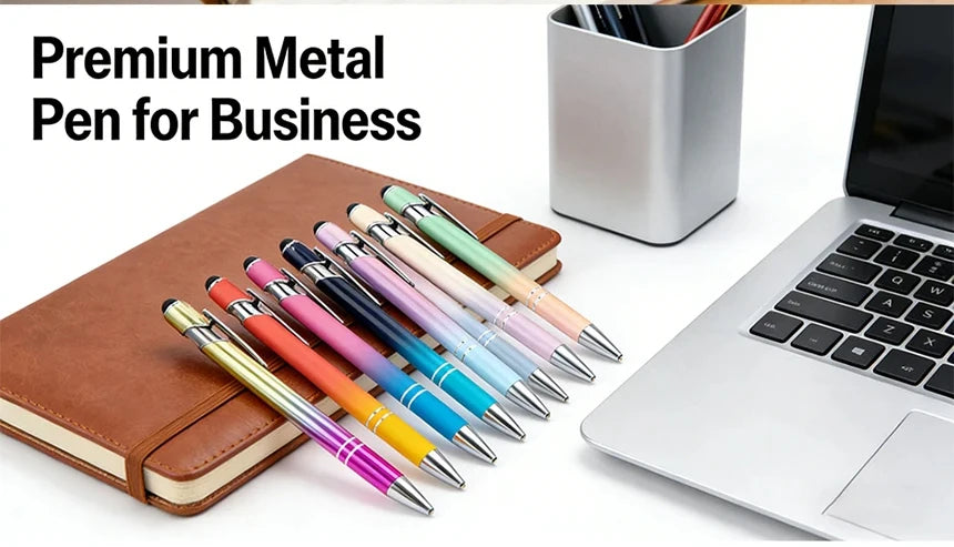 10-200Pcs Gradient Metal Ballpoint Pens Custom Logo Touch Screen Pen Office School Advertising Pen Name Text Laser Engraving