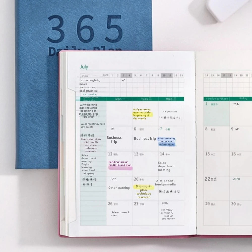 Composition Notebook Portable 2027 Planner 400 Pages Notebook Pocket Schedule Book Hardcover Notepad Self-Discipline