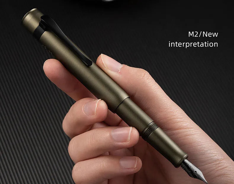 Limited Pink Hongdian M2 Mini Metaverse Sports Pocket Metal Fountain Pen 26# Nib School Office Supplies Writing Stationery Gift