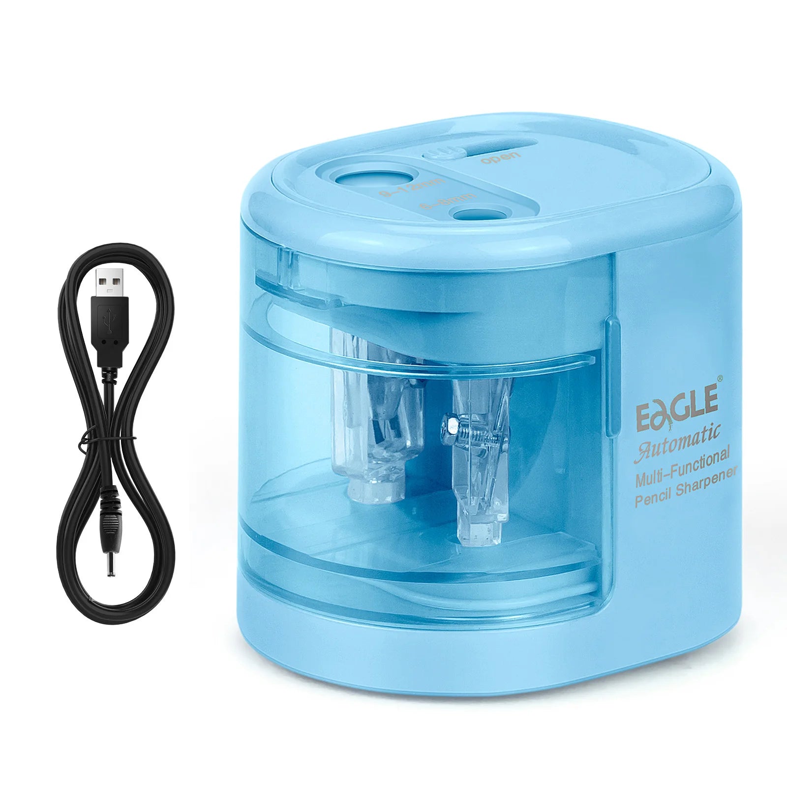 EAGLE Automatic Electric Pencil Sharpener, 5S Fast Sharpening for 6-12mm All Shapes Pencils Home School Office Art Studio