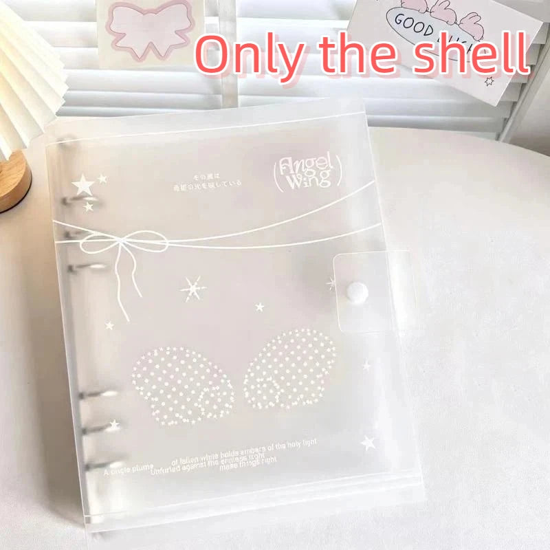 Ins Style Ring Binder Notebook, Scrub PP Cover Loose‑Leaf Journal Planner with Removable Inner Core School Organization Notepad