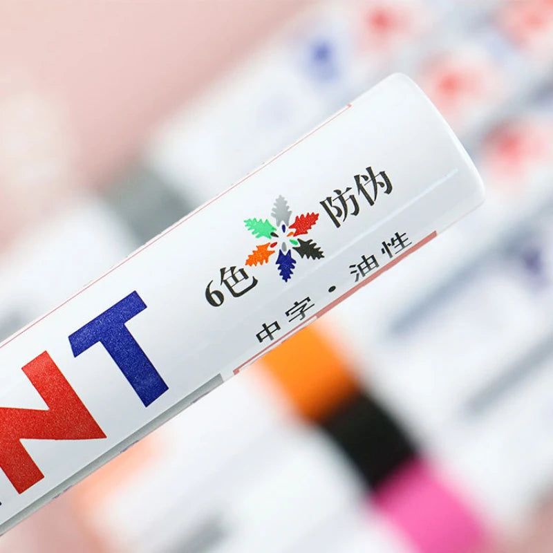 GN 6/12 Pcs Paint Pen Metal Paint Pen Waterproof Colorful Oil-based Markers Industrial Marking Painting Graffiti Paint Oil Pen