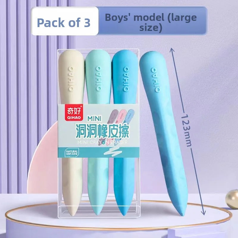 3-5PCS/Box Primary School Students Hole Eraser, Clean Large Eraser for Art, No Residue & No Crumbs, Easy to Erase