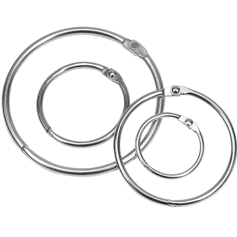 12PCS Metal Ring Binder Book Ring Photo Album Binding Ring for DIY Office Book Paper Open Loop Clasp Binding Supplies 20-39mm