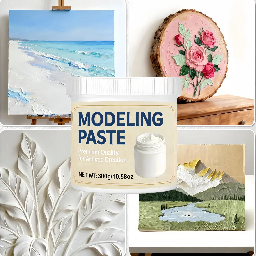 Acrylic Molding Paste: 3D Texture for Canvas & Wood. For Art & Crafts, Mixable with Acrylic Paint Quick-Drying & Crack-Resistant