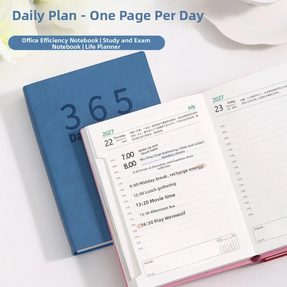 Composition Notebook Portable 2027 Planner 400 Pages Notebook Pocket Schedule Book Hardcover Notepad Self-Discipline