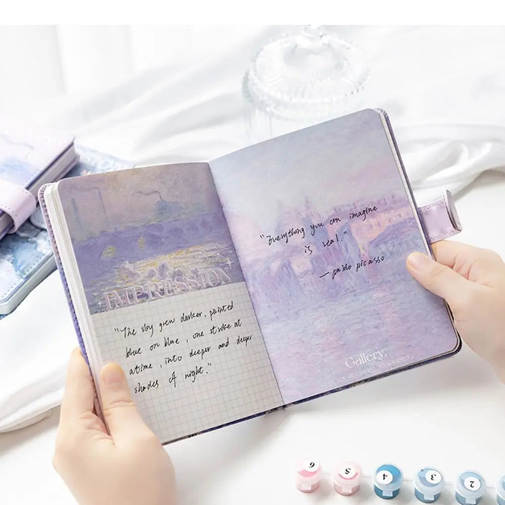 Weekly Planner School Stationery Magnetic Buckle Writing Pads Landscape Notepad DIY Scrapbook Scenery Notebook Handbook