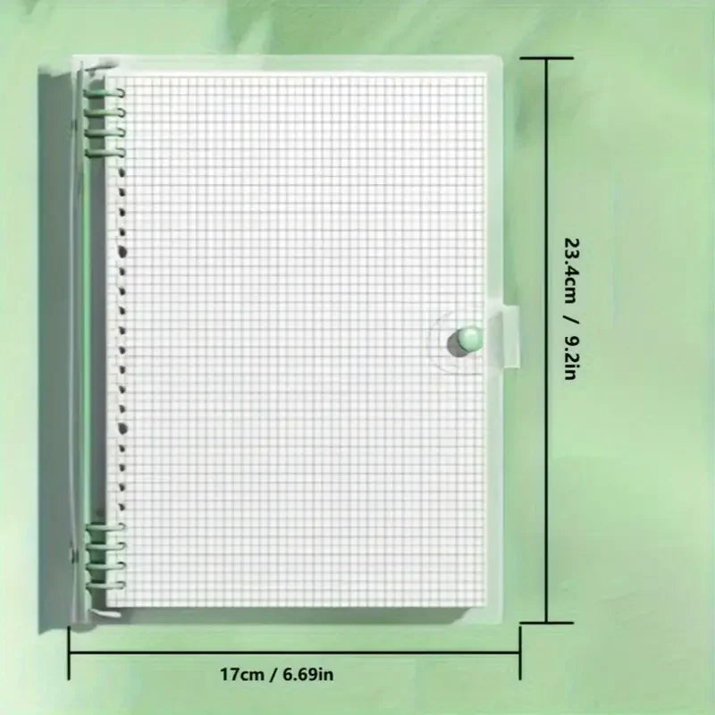 1pc 240 Pages Diary A5 Transparent Soft Cover Loose Leaf Checkered Book School Notebooks Notebook Notepad Writing Pads Office