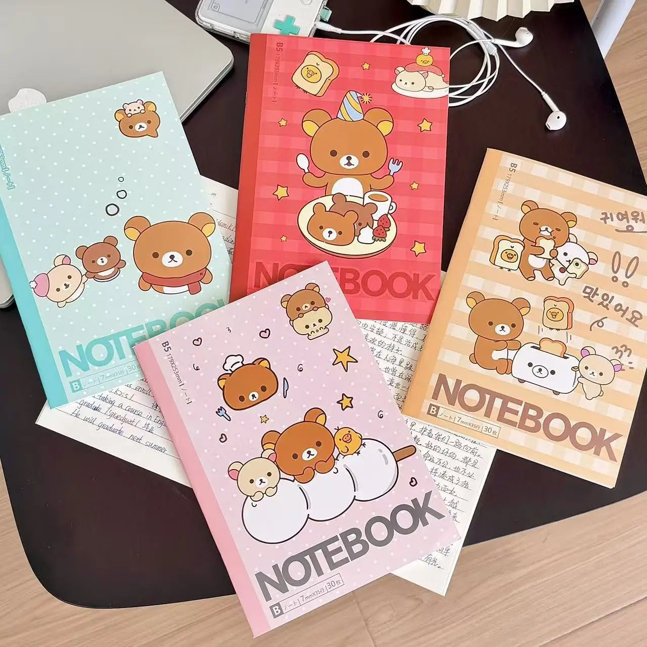 Kawaii Rilakkuma Bear Lined Notebook Cute Aesthetic Diary Planner Student School Writing Stationery Gift For Girls