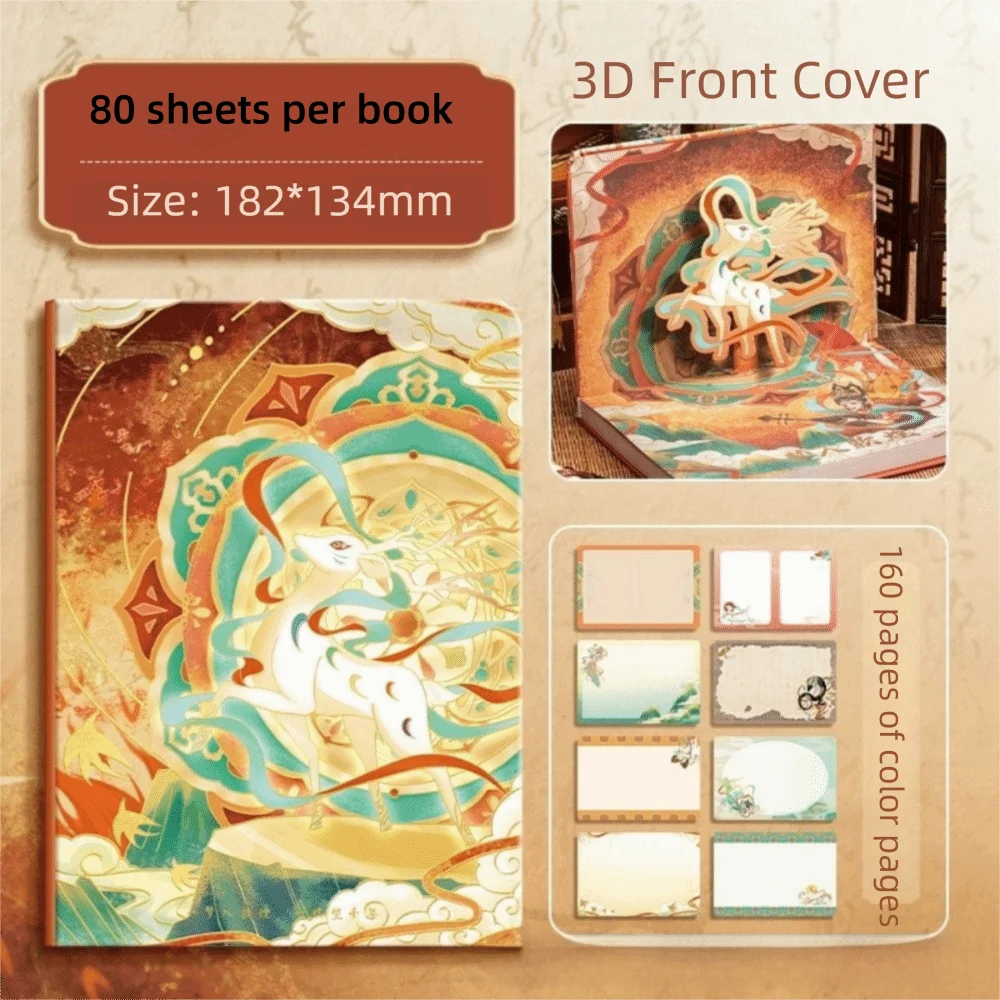 Retro Full-Color Notebook Good-looking Hardcover Notepad China-Chic Creative Design Diary Notebook Student Gift