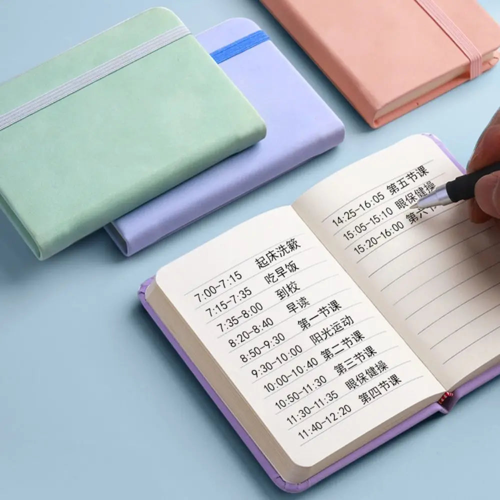 School Stationery Portable A7 Notebook Pocket Writing Paper Mini Notepad Memo Pad PU Cover Diary Book Office Supplies