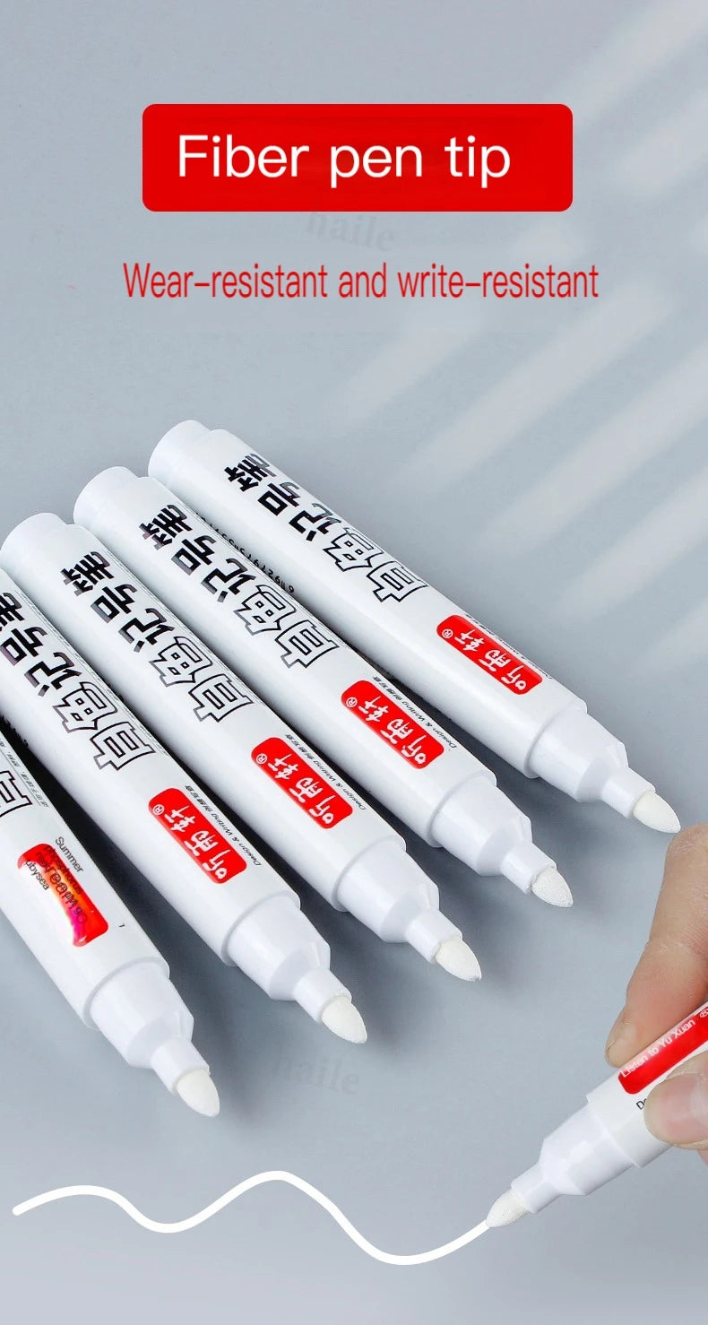 Haile For Metal White Oily Markers Waterproof Permanent Plastic Gel Pen Writing Drawing DIY Graffiti Stationery Notebook